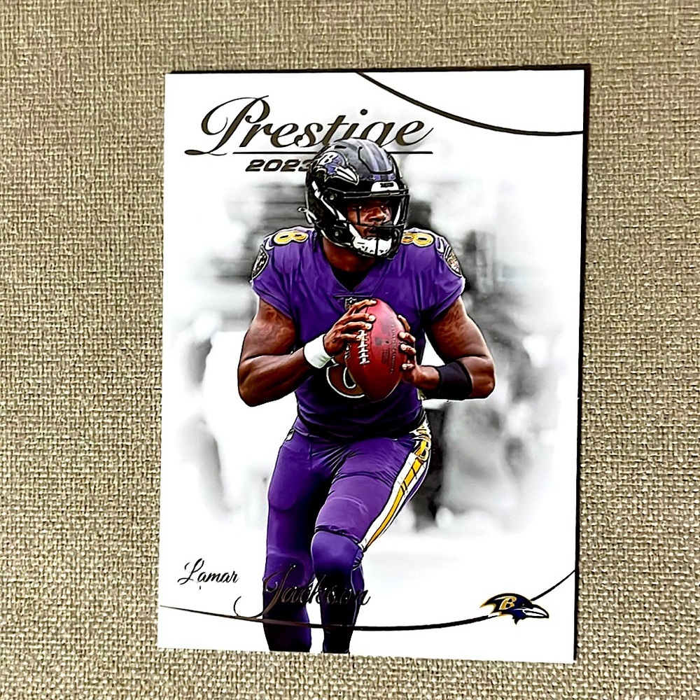 Lamar Jackson 2023 Panini Prestige Baltimore Ravens NFL Football Sports Card